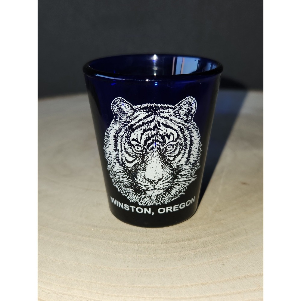 Cobalt Blue Wildlife Safari Winston Oregon Animal Kingdom Shot Glass Souvenir